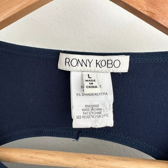 NWT Ronny Kobo open back navy bodysuit - Picture 6 of 7